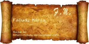 Faludy Mária névjegykártya