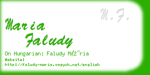 maria faludy business card